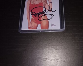 Pamela Anderson autographed custom card with coa