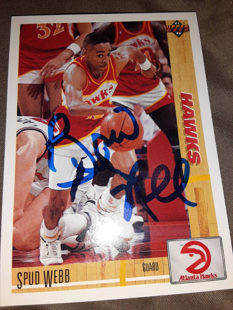 Spud webb autographed card.