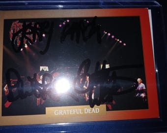 Jerry Garcia, Phil Lesh, Bob Weir handsignierte Karte mit Cert