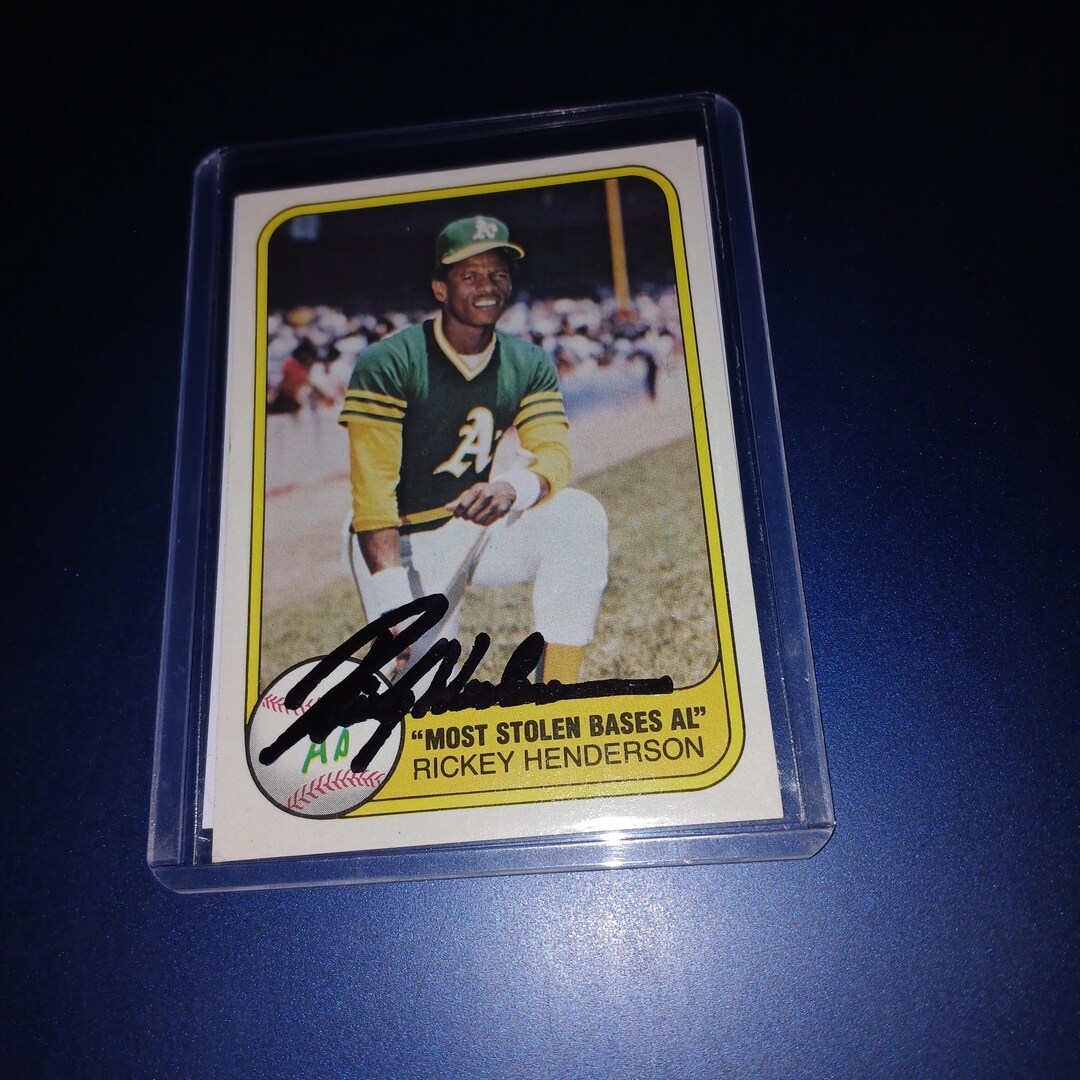 Copano Rickey Card Rickey Henderson Autographed Card With Coa - Etsy