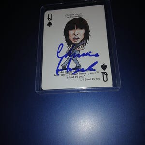 Carte wonder woman dédicacée par Chrissie Hynde avec un certificat d'authenticité