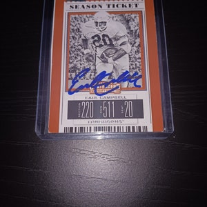 Carte dédicacée Earl Campbell avec certificat