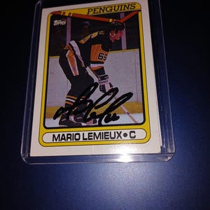 Carte autographiée Mario Lemieux avec carte d'identité