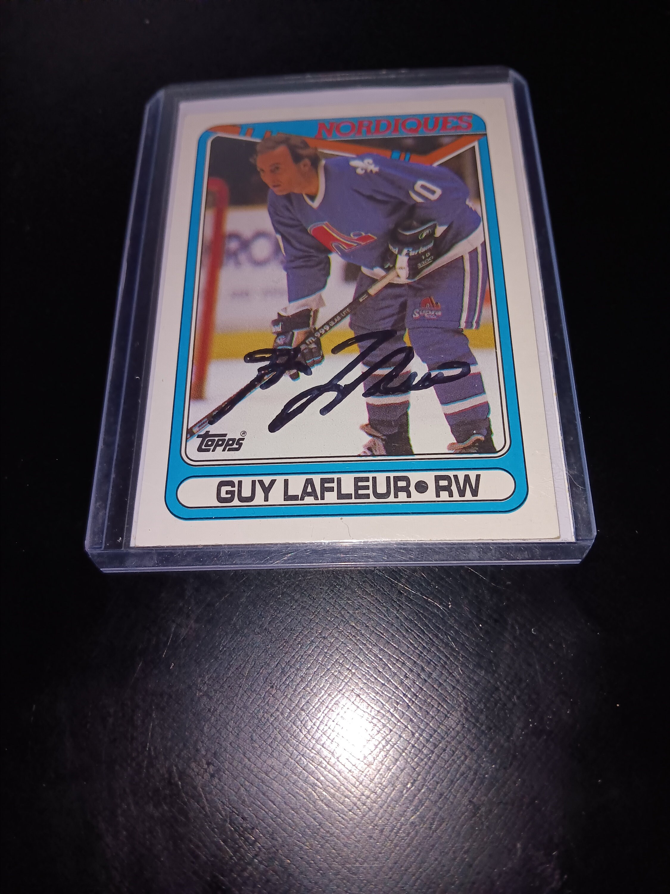 Photo Autographiée Originale GUY LAFLEUR Nordiques - Format 8X10 - Certifiée Hockeyink