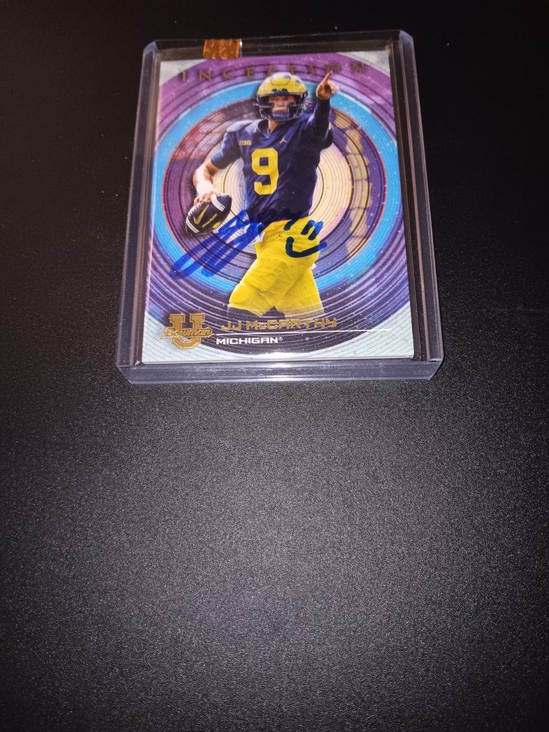 J.J. Mccarthy Autographed Rookie Card With Coa Etsy