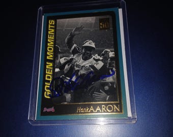 Carte dédicacée par Hank Aaron avec un certificat