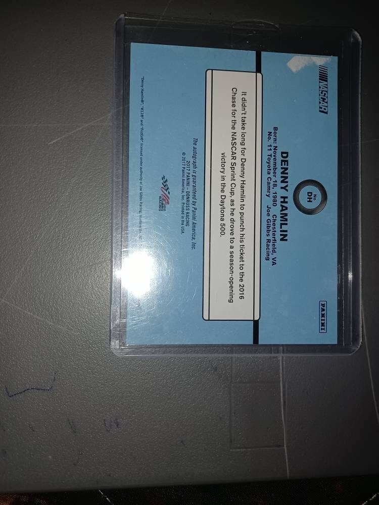 Denny Hamlin Panini Certified Autographed Card Etsy