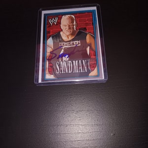 Carte de la WWE dédicacée par Sandman avec certificat