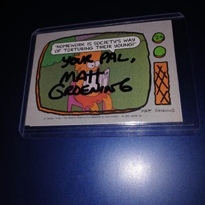 Matt Groening signierte Karte mit Echtheitszertifikat