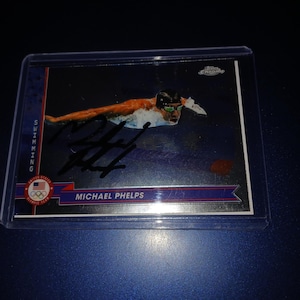 Michael Phelps Autogrammkarte mit Cert