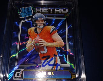 Bo Nix autographed rookie card with cert