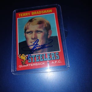 Von Terry Bradshaw signierte Rookie Karte mit Echtheitszertifikat