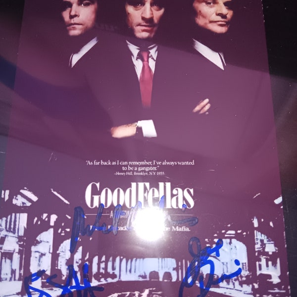 Robert De Niro, Ray Liotta, Joe Pesci autographed promo with coa. Approximately 8x10 inches
