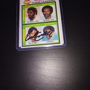 Carte dédicacée Earl Campbell avec certificat d'authenticité