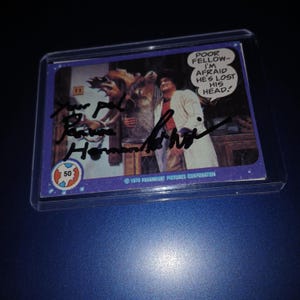 Robin Williams, Pee Wee Herman autographed card Mork and Mindy with coa