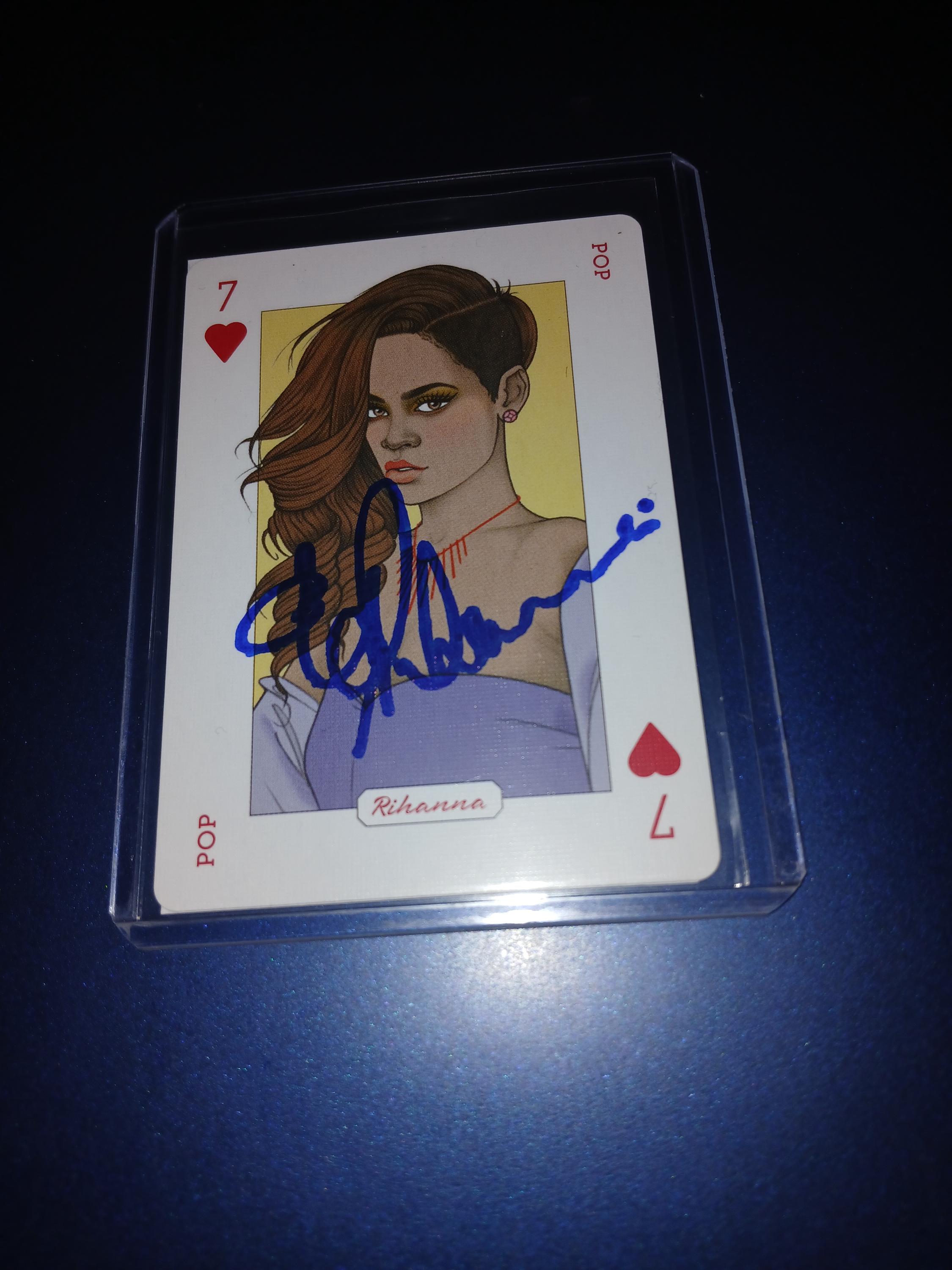 激レア　Rihanna サイン入りアートフレーム　リアーナ　希少　記念品 Rihanna Autographed Card With Cert - Etsy Canada