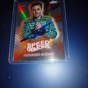 Cartão autografado por Fernando Alonso com coa