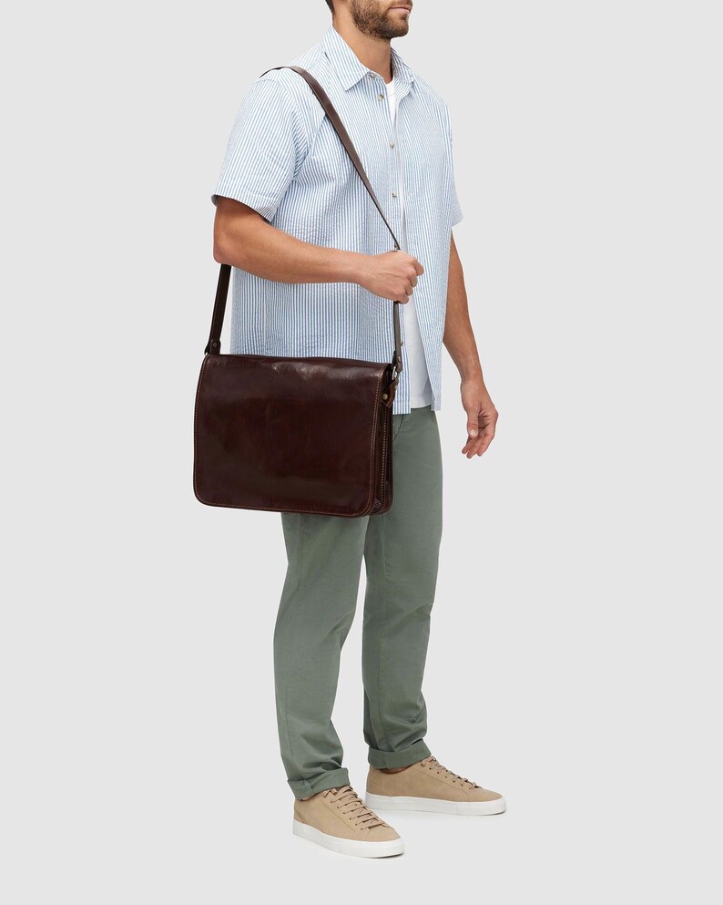 Nero Brown - Double Compartment Messenger - Republic of Florence