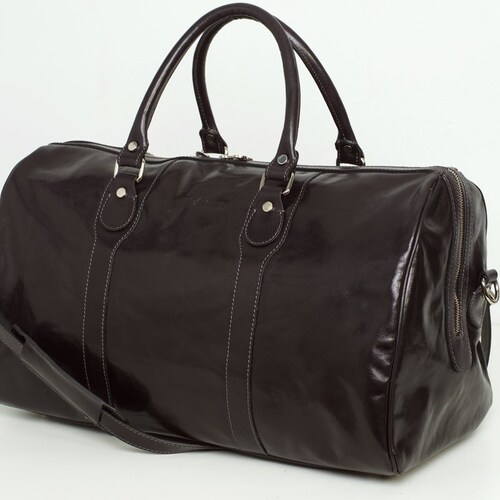 Black Leather Weekender Bag Men Leather Travel Bag Luggage Bag Etsy