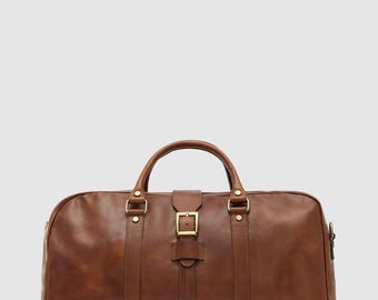 Amerigo Brown Leather Duffle Bag