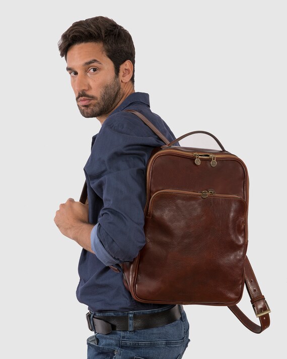 Leather Backpack 13 Laptop Brown - Leather Backpack With Laptop Compartment Leather Backpack 13 Laptop Brown - Leather Backpack With Laptop Compartment