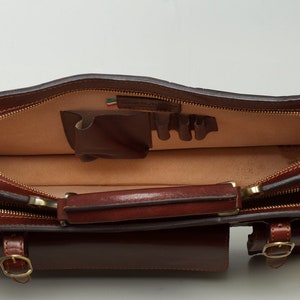Leather Briefcase for Men, Leather Messenger Bag, Leather 15 Laptop Bag, Vintage Briefcase, Christmas Gift for Him // Munich Brown image 6