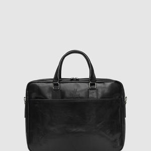 Leather Briefcase for Men, Leather Messenger Bag, Leather 15&quot; Laptop Bag, Work Bag, Christmas Gift for Him // Tokyo Black