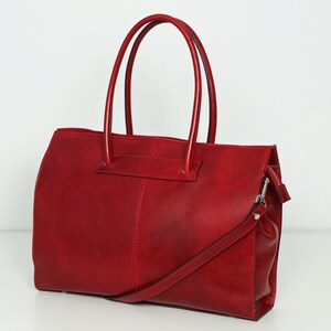 Porte-documents pour femme en cuir rouge Florence