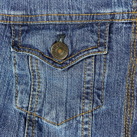 EDDIE BAUER Vtg Jean Trucker Jacket Blue Pockets … - image 3
