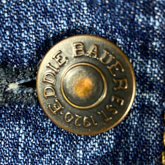 EDDIE BAUER Vtg Jean Trucker Jacket Blue Pockets … - image 5