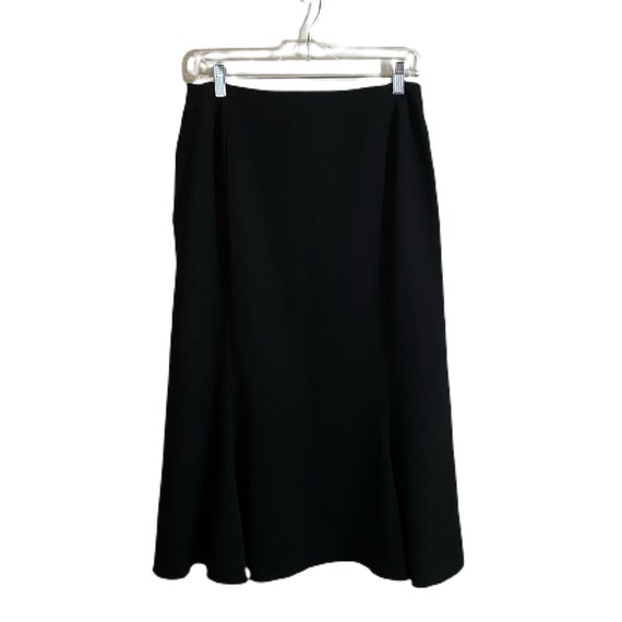 RENE LEZARD Designer Skirt Black Midi Wool Vtg - image 3