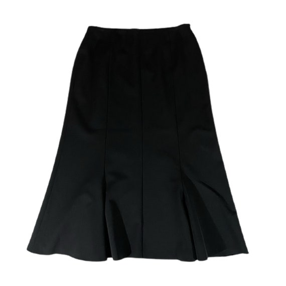RENE LEZARD Designer Skirt Black Midi Wool Vtg - image 1