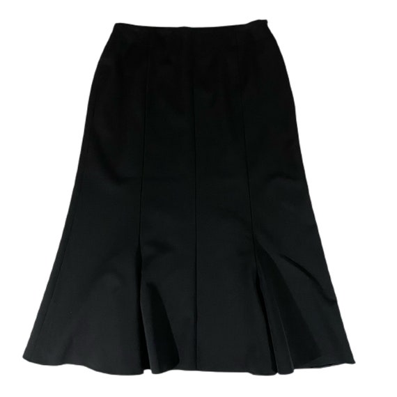 RENE LEZARD Designer Skirt Black Midi Wool Vtg - image 2