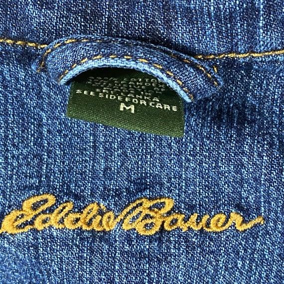 EDDIE BAUER Vtg Jean Trucker Jacket Blue Pockets … - image 6