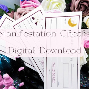 Manifestation Checks Bundle | Printable Checks for Law of Attraction | Vision Board Printable | Blank Checks for Abundance | PDF & PNG