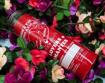 Dressed Adam & Eve 7 Day Ritual Candle | Red Lovers Candle | Vela de Amor