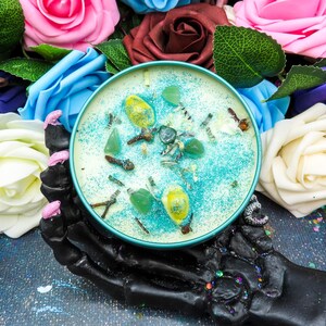 Rich Witch Energy: Intention Candle for Money & Prosperity | Handmade Soy Crystal Candle