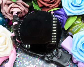 Black Obsidian Mirror | Crystal Scrying Mirror | Large Obsidian Crystal Mirror | 100mm Mirror