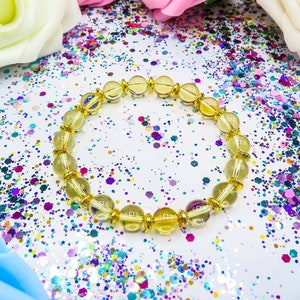 Citrine & Gold Hematite Bracelet for Abundance, Luck, Wealth | 8mm Handmade Crystal Intention Bracelet