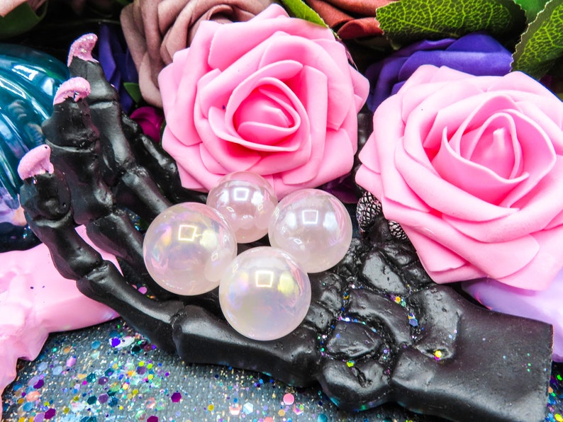 Angel Aura Rose Quartz Sphere | Self Love Crystal Ball | Witchy Home Decor bild 8