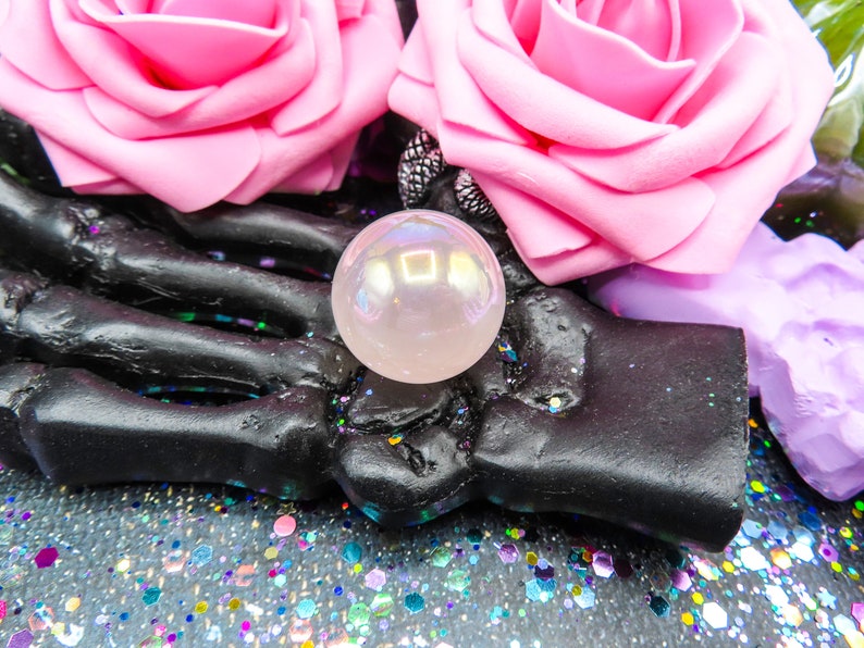 Angel Aura Rose Quartz Sphere | Self Love Crystal Ball | Witchy Home Decor bild 9