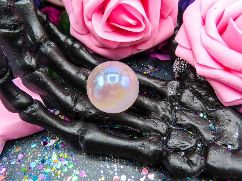 Angel Aura Rose Quartz Sphere | Self Love Crystal Ball | Witchy Home Decor Small