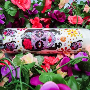 Vela de oración del Día de los Muertos vestida / Vela de calavera de azúcar / Vela de ofrenda para el altar de los antepasados / Vela del Día de los Muertos