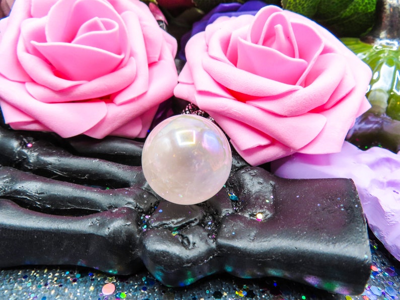 Angel Aura Rose Quartz Sphere | Self Love Crystal Ball | Witchy Home Decor Extra Large