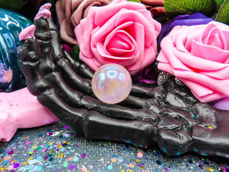 Angel Aura Rose Quartz Sphere | Self Love Crystal Ball | Witchy Home Decor Medium