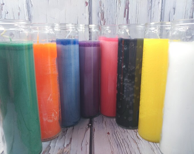 Fixed Plain Glass Novena Candle Vela Novena 7 Day Ritual Etsy