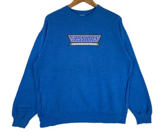 Vintage 90s SESSIONS Skateboarding Sweatshirt Big Logo Spellout Skateboards Clothing Hiphop Swag Streetwear Skates Style