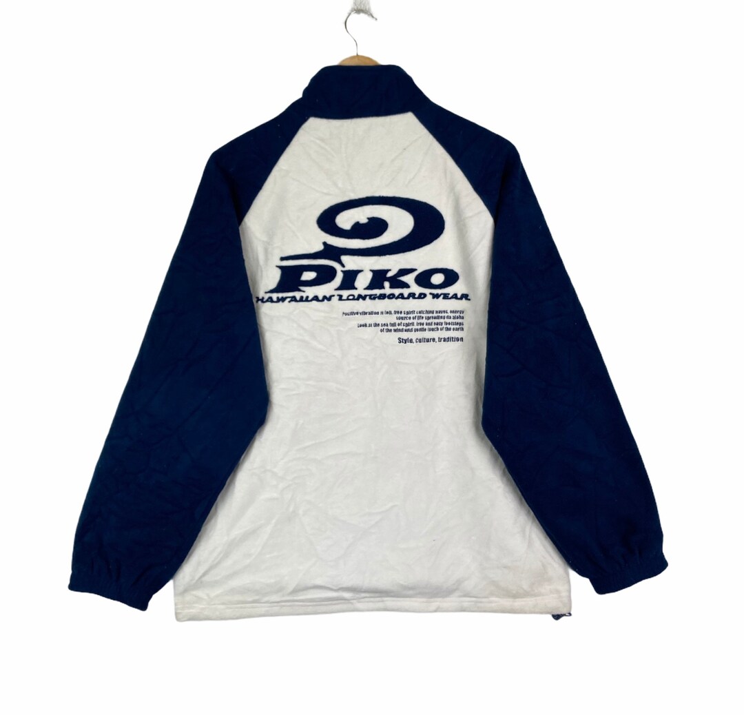 Vintage PIKO Fleece Jacket: Hawaiian Longboard Wear, Full Zip (L