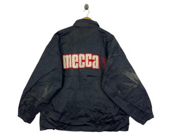 MECCA USA XL フード付きジャケット 黒/赤 Y2K MECCA Usa Coach Jacket Big Logo Streetwear Faded - Etsy