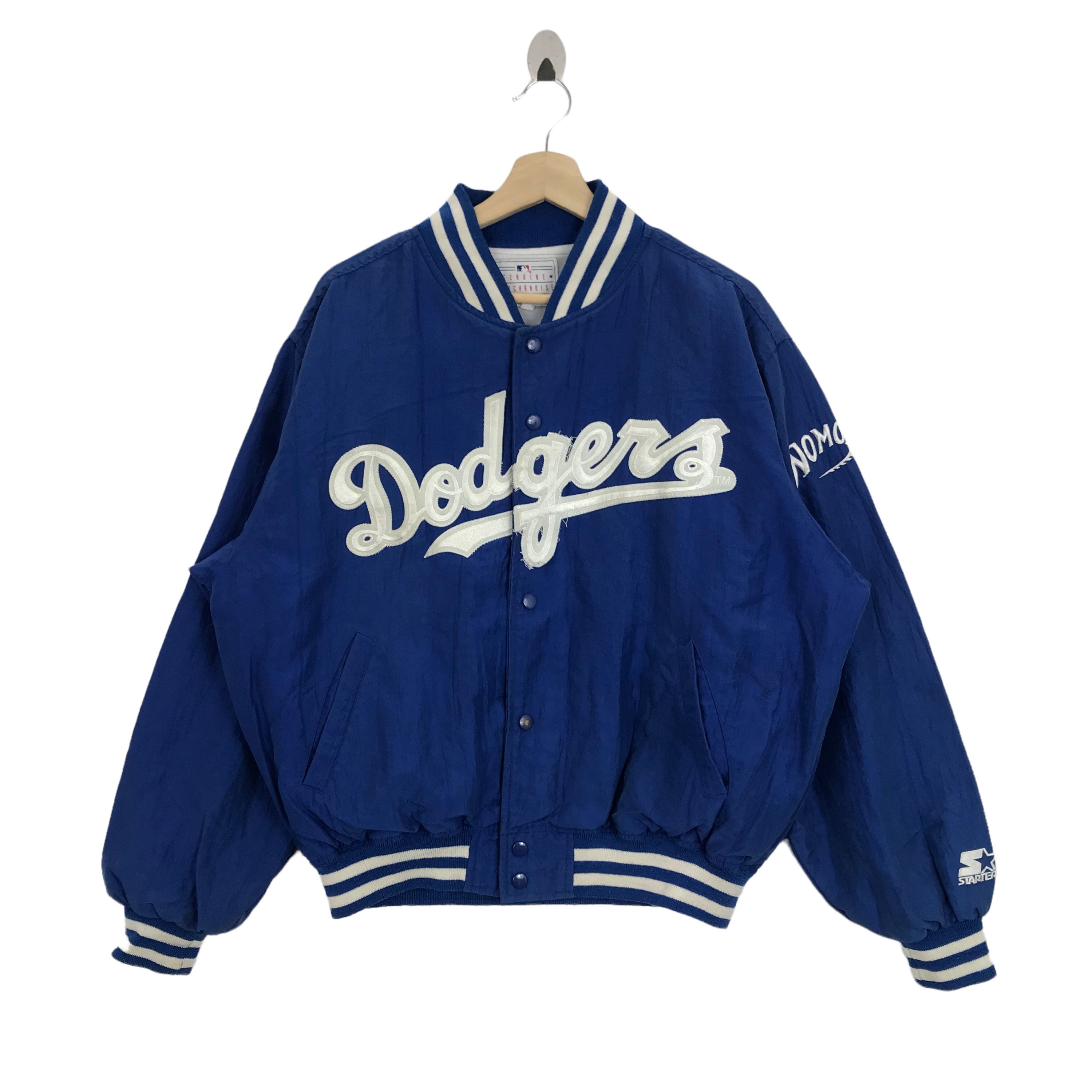 Pre-owned Mlb La Dodgers Letterman Baseball Satin Jacket Stadium Unisex In  Blue